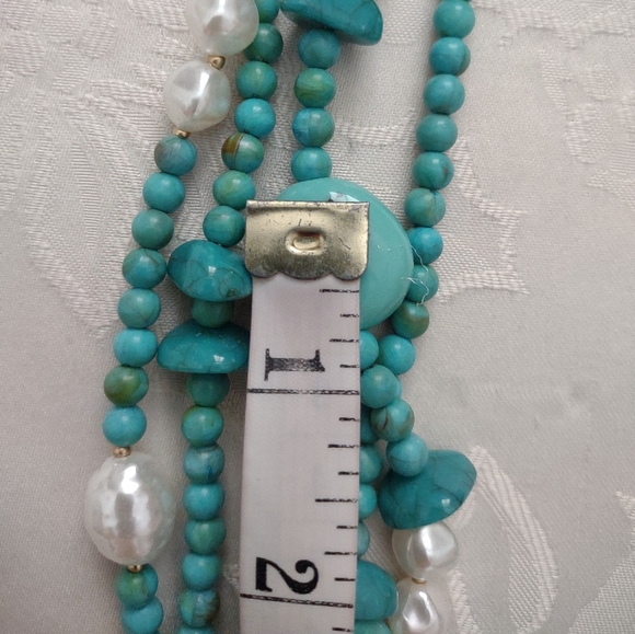 Chico's Pearl Turquoise Collection multi strand necklace - Picture 4 of 9